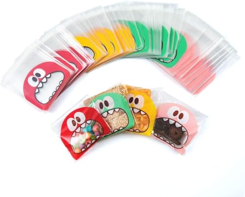 300 Stück Süßigkeitentüten, Transparente Cookie Taschen Plastikbeutel Lebensmittelbeutel mit Selbstklebestreifen, 13 x 10 cm, Mehrfarbig 300 Stück Süßigkeitentüten, Transparente Cookie Taschen Plastikbeutel Lebensmittelbeutel mit Selbstklebestreifen, 13 x 10 cm, Mehrfarbig von PIQIUQIU