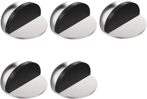 5 Stück Türstopper Edelstahl-Bodentürstopper, selbstklebender Antikollisions-Türhalter Türstopper ohne Bohren, Türstopper-Set mit Gummipuffer von PIQIUQIU