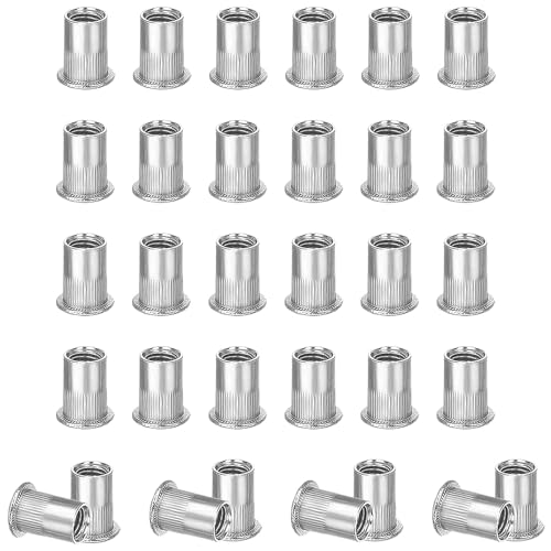 50 Stück M6 Nietmuttern, Edelstahl Blindnietmutter Nietmuttern Flachkopf-Gewindeeinsatz Muttern für Befestigung Möbeln Dekorationen Handwerk 50 Stück M6 Nietmuttern, Edelstahl Blindnietmutter Nietmuttern Flachkopf-Gewindeeinsatz Muttern für Befestigung Möbeln Dekorationen Handwerk von PIQIUQIU