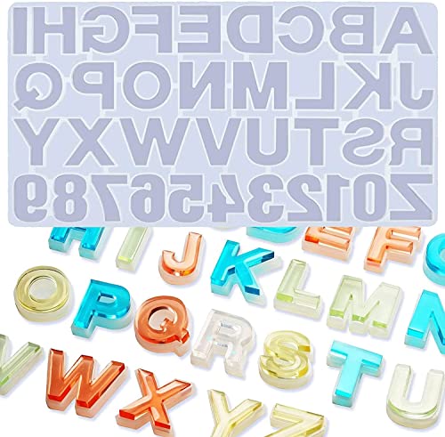 Alphabet Silikonform, wiederverwendbare Zahlen Buchstaben Herzform Schmuck Schmuckherstellung Form Umgekehrte Alphabet Formen Kit 36x19.5x1 cm von PIQIUQIU