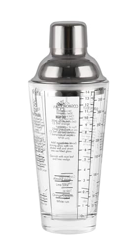 Cocktail Shaker, 400 ML Edelstahl Glas Cocktail Shaker Martini Shaker Schüttelbecher + Mixer mit Sieb Cocktail-Mixer, Bar Zubehör von PIQIUQIU