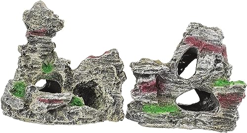 PIQIUQIU 2 Stück Aquarium Deko Höhle Aquarium, Zubehör für Aquarium,Aquarium Dekoration von PIQIUQIU