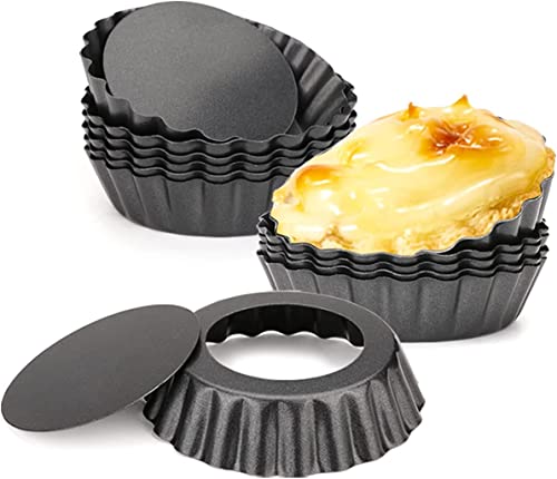 PIQIUQIU 6 Stück Tarteform mit Hebeboden,Quicheform,Non-Stick Torte Baking Pan,Obstku chenform und Backform (10 * 2 cm) von PIQIUQIU