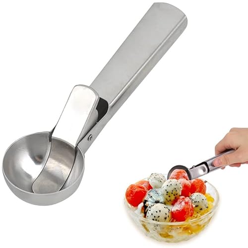 PIQIUQIU Eisportionierer 18x4x3,5cm Eislöffel Professionellen Gebrauch Ideal für Eiscreme Melone Fleischbällchen Teige, Kartoffelpüree oder Melonenbälle von PIQIUQIU