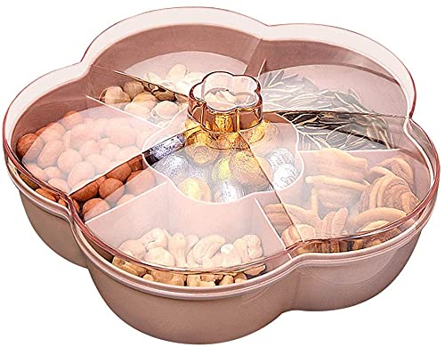 Snack Aufbewahrungsbox, Süßigkeiten Box, Snack Serviertablett Snacks Aufbewahrungsbox Mit Deckel für Nussbonbons Trockenfrüchte Lebensmittel Aufbewahrungsbox Obstbox Trockenobstbehälter, Rosa von PIQIUQIU