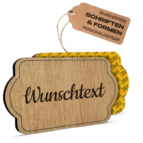 PISDEZ Namensschild Briefkasten Selbstklebend - Klingelschild aus Holz - Haustürschild mit Wunschtext personalisiert - Türschild mit Gravur - Schilder selbst gestalten - Briefkastenschild - Form 2 PISDEZ Namensschild Briefkasten Selbstklebend - Klingelschild aus Holz - Haustürschild mit Wunschtext personalisiert - Türschild mit Gravur - Schilder selbst gestalten - Briefkastenschild - Form 2 von PISDEZ
