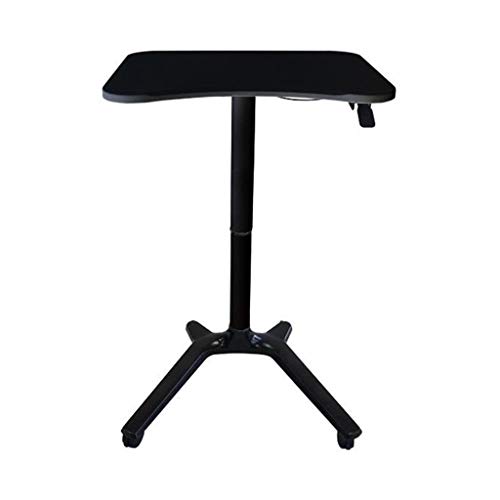 Mobile Laptop Desk,Height Adjustable Mobile Laptop Desk, Desk Rolling Cart (Color : Black White, S : 70 * 51 * 79-116cm) von PISOM