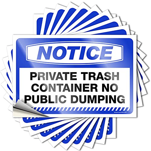 Aufkleber mit Aufschrift "Private Trash Container", 10 Stück, Aufkleber für Ihr Auto, 12 x 18 cm von PITFS