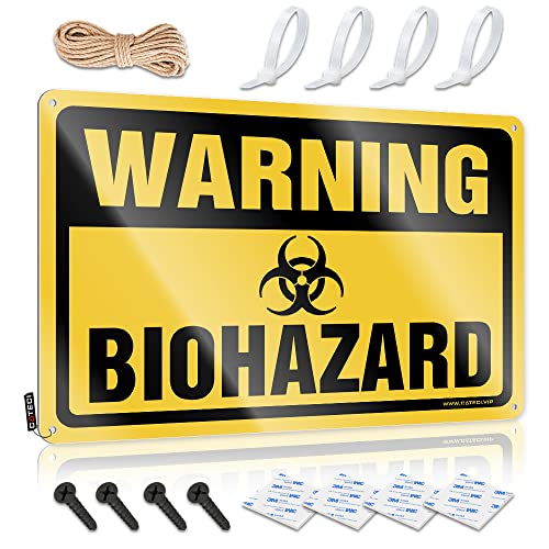 Backyard Bar Decor Warnung Biohazard Blechschild sarkastische Schilder Outdoor Lustiges Metallschild (Größe: 20 x 30 cm) von PITFS
