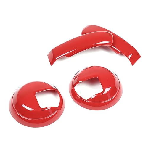 PIUGILH Geeignet für FIAT 500 2010-2024 Innengriff Panel Dekorative Abdeckung, Zubehör Innenraum für Abarth 595 2010-2024, Auto Innengriff Abdeckung Trim (Rot) von PIUGILH