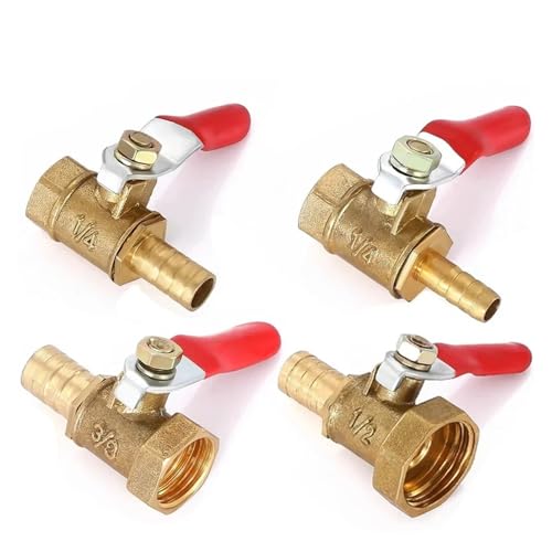 Messing Widerhaken Kugelhahn 6-12 mm Schlauchrolling 1/8 Zoll 1/2 Zoll 1/4 Zoll weibliche Gewinde Kupplung Adapter PIUHRKLEVD (6 mm Rohr, 10 St_1/4 Zoll) von PIUHRKLEVD