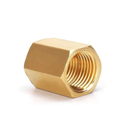 PIUHRKLEVD (02-04) Innengewinde Messing Rohrverschraubungen Sechskantmutter Stangenverbinder Kupplung für Wasser, Kraftstoff, Gas, 1/8 Zoll, 1/2 Zoll, 3/4 Zoll, 10 Stück von PIUHRKLEVD