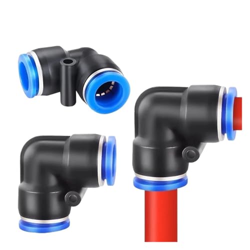 PIUHRKLEVD (PV-6) PV-Serie, 4 mm, 6 mm, 8 mm, 10 mm, 12 mm, Rohrauß, 90 Grad, gleicher Überwurf, pneumatischer Steckverbinder, Schnellverbindung, Anschlussstück von PIUHRKLEVD