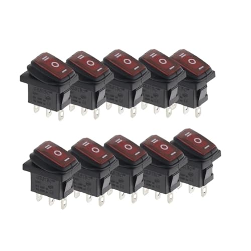PIUHRKLEVD 10PCS 3D3P-Red KCD1 23x16.8mm Switch 3PIN no Lights Button Rocker Power Switch von PIUHRKLEVD