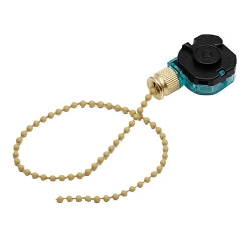 PIUHRKLEVD 1pc GOLDEN 3 Position 4wire 3A 250VAC 6A 125VAC Ceiling Fan Light Pull Chain 3 Speed Pull Chain Control Fan Switch von PIUHRKLEVD