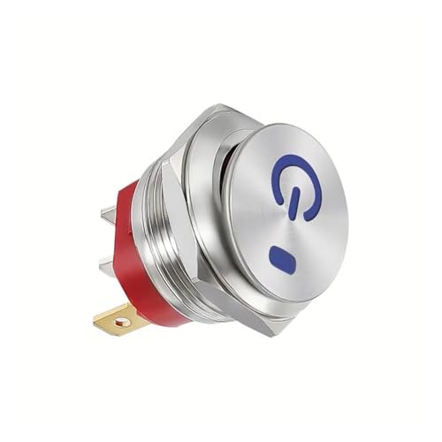 PIUHRKLEVD 1pcs style1 Blue 12-24V Metal Button Boat Switch Round self-Locking 2-Speed 3-pin 22mm15A with lamp self-Repair von PIUHRKLEVD