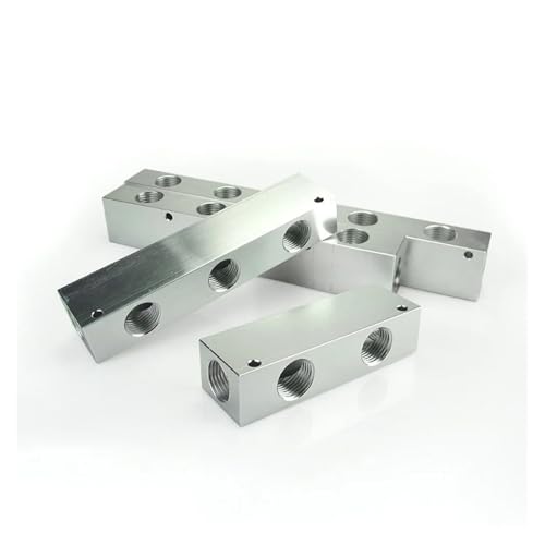 PIUHRKLEVD Luftverteiler aus massivem Aluminium, 27 x 36 mm, Innengewinde, 2, 3, 4, 5, 6, 7, 8, 9, 10 Wege, 4–12 Anschlüsse, massives Aluminium, PIUHRKLEVD (8-Wege, 10 Ports) von PIUHRKLEVD