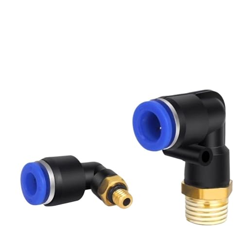 PIUHRKLEVD PL8-04 PL Ellenbogen pneumatischer Schnellverbinder Fitting PL4 6 8 10 12 mm-M5 1/4 3/8 1/2 1/8 Außengewinde Schlauch OD PIUHRKLEVD (PL8-04) 50 Stück von PIUHRKLEVD