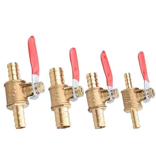 Roter Griff 6mm-12mm Inline Schlauch Messing Wasser Öl Luft Gas Kraftstoff Kugelhahn Rohrverschraubungen PIUHRKLEVD pneumatische Controller (Rohr OD 10mm) von PIUHRKLEVD