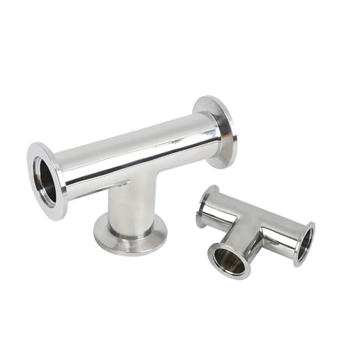 SS304 KF Equal T-Stück Edelstahl KF25 Vakuum-T-Stück NW-Flansch T-Stück KF16-KF50 Flansche und Armaturen SS304 PIUHRKLEVD (KF25 183g) von PIUHRKLEVD