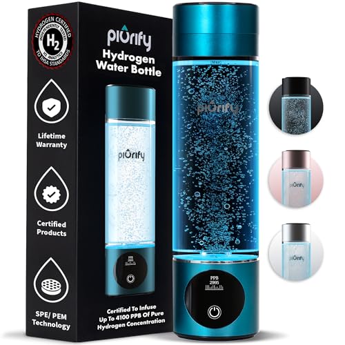 Wasserstoff-Wasserflaschengenerator – bis zu 4100+ PPB-Konzentration – SPE/PEM-Technologie – Zertifizierter H2-Generator – tragbares athletisches Leistungs- und Trinksystem – von PIURIFY