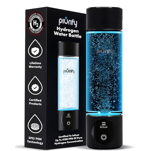 Wasserstoff-Wasserflaschengenerator – bis zu 4100+ PPB-Konzentration – SPE/PEM-Technologie – Zertifizierter H2-Generator – tragbares athletisches Leistungs- und Trinksystem – von PIURIFY