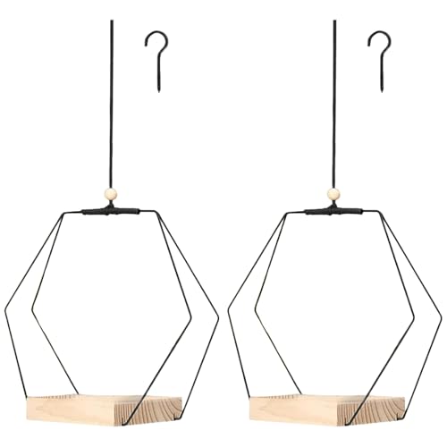 PIUpiuLIANG 2pcs Pflanzenhalter mit Holzbasi PIUpiuLIANG 2pcs Pflanzenhalter mit Holzbasi von PIUpiuLIANG