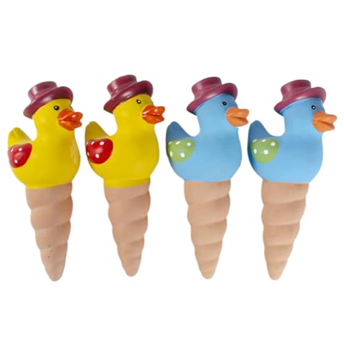 PIUpiuLIANG Terrakotta -Wasserspitzen, 4pcs 110 ml Selbstbewässerungspflanze Spikes, niedliche Entenform Automatischer Pflanzer Wasserer für Innengarten im Freien Garten Balkon Terrakotta von PIUpiuLIANG
