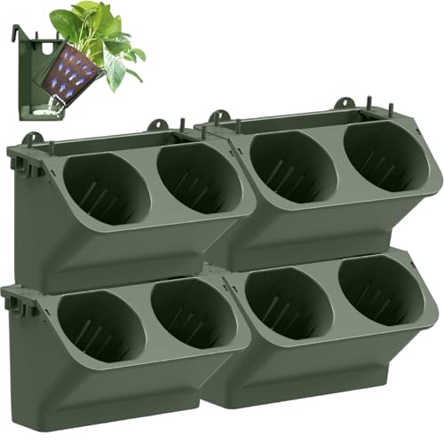 PIUpiuLIANG Wandpflanzer, 4pcs 250 ml stapelbare selbstwässrige vertikale Wandpflanzgefäß von PIUpiuLIANG
