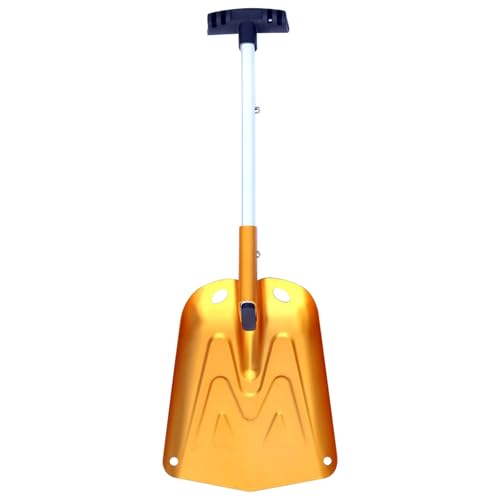 Schneeschaufel abnehmbar hellgoldfarbene Autoschaufel mit gleitsicherem Griff rostresistenter Aluminiumlegierung tragbar für Autos, Schneemobile, Camping von PIUpiuLIANG