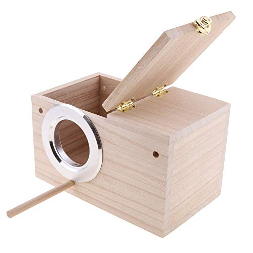 PIVBY Sittich-Nistkasten Vogelhaus Wellensittich Holz Brutbox für Lovebirds Papageien Paarungsbox (M:20 cm) von PINVNBY