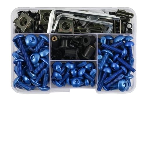 PIWINE 190 Stücke Motorrad Windschutzscheibe Verkleidung Bolt Fastener Kit Für Suzuki GSXR 600 750 1000 K1 K2 K3 K4 K5 K6 K7 K8 K9 K10(Blu) von PIWINE