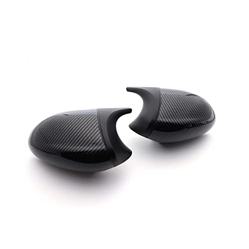 PIWINE Gehäusedeckel Für BMW 1er 3er E81 E82 E87 E88 E90 E91 E92 E93 Rückfahrseite M3 M Style Horn Kohlefasermuster Spiegelabdeckung (Color : 1 Set Carbon Pattern) von PIWINE