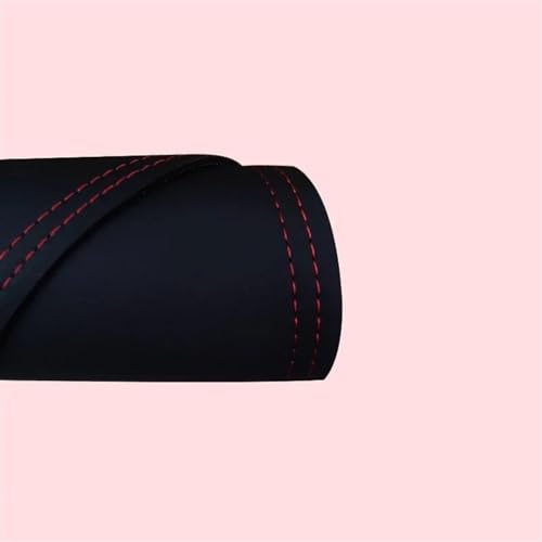 PIWINE Teppich Leder Auto Dashmat Armaturenbrett Abdeckung Dash Matte Zubehör Links Rechts Laufwerk Für Audi Q2 2017 2018 2019 2020 S-line (Color : Leather-Red-Line, Size : Left Hand Drive) von PIWINE