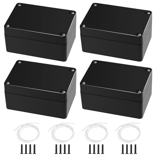 PIWOSGOL 4 Stück Abzweigdose Wasserdicht IP65, 100x68x50 mm Elektrische Projektbox Verteilerdose Aufputz, Schwarz Elektrozubehör Gehäuse ABS Kunststoff Abzweigkasten PIWOSGOL 4 Stück Abzweigdose Wasserdicht IP65, 100x68x50 mm Elektrische Projektbox Verteilerdose Aufputz, Schwarz Elektrozubehör Gehäuse ABS Kunststoff Abzweigkasten von PIWOSGOL