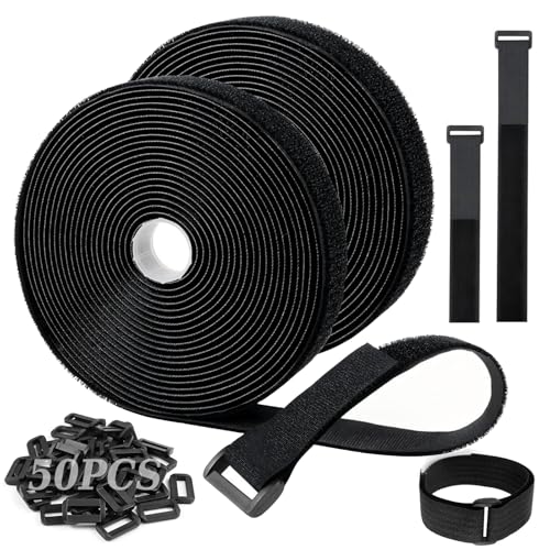 PIWOSGOL Klettband 10m x 2cm, Klettband mit 50 Schnalle, Freie Schnittlänge Klett Kabelbinder Wiederverschließbar, Klettverschluss Verstellbar Kabelbinder, Extra Stark Klettkabelbinder(Schwarz) PIWOSGOL Klettband 10m x 2cm, Klettband mit 50 Schnalle, Freie Schnittlänge Klett Kabelbinder Wiederverschließbar, Klettverschluss Verstellbar Kabelbinder, Extra Stark Klettkabelbinder(Schwarz) von PIWOSGOL