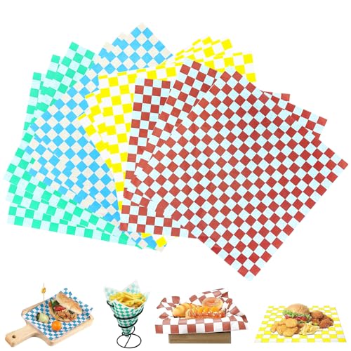 PIWOSGOL 120 Blatt fettdichtes Lebensmittel-Einwickelpapier,30 x 30 cm Wachspapier,Einweg Fettdichtes Papier,Antihaft Wachspapier Kuchenverpackungen,Geschenkpapier für Sandwich Burger Wrap Kuchen Brot von PIWOSGOL