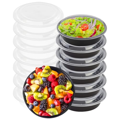 PIWOSGOL 14er Pack Runde Meal Prep Container, 700ml Wiederverwendbar Meal Prep Boxen, Lunchbox Mikrowellengeeignet, Spülmaschinenfest, Essensbox, Luftdichter Deckelverschluss, BPA Frei von PIWOSGOL