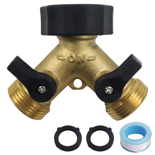 PIWOSGOL 2 Wege Y-Verteiler aus Messing mit separaten Absperrhähnen, 3/4 Zoll Wasseranschluss Verteiler PIWOSGOL 2 Wege Y-Verteiler aus Messing mit separaten Absperrhähnen, 3/4 Zoll Wasseranschluss Verteiler von PIWOSGOL