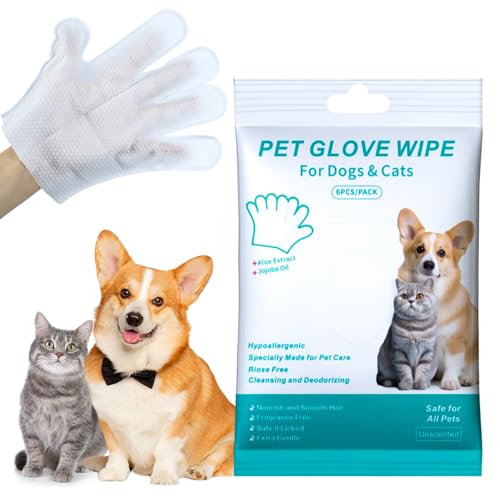 PIWOSGOL 24 Stück Hypoallergene Handschuhtücher für Hunde & Katzen,Reinigungshandschuhe für Haustiere- Sanfte Reinigung & Geruchsentfernung für Haustiere | Antiallergisch & Hautfreundlich PIWOSGOL 24 Stück Hypoallergene Handschuhtücher für Hunde & Katzen,Reinigungshandschuhe für Haustiere- Sanfte Reinigung & Geruchsentfernung für Haustiere | Antiallergisch & Hautfreundlich von PIWOSGOL