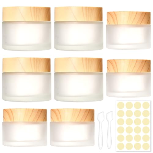 PIWOSGOL 8 Stück Glas Döschen, 30ml 50ml Leer Dosen, Kleine Cremedose Leerdose Klarer Tiegel, Creme behälter mit Deckel aus Holzmaserung, Mattiert Glastiegel für Kosmetik, Lippenbalsam, Lotion, Cremes PIWOSGOL 8 Stück Glas Döschen, 30ml 50ml Leer Dosen, Kleine Cremedose Leerdose Klarer Tiegel, Creme behälter mit Deckel aus Holzmaserung, Mattiert Glastiegel für Kosmetik, Lippenbalsam, Lotion, Cremes von PIWOSGOL