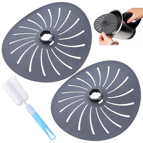 PIWOSGOL 2 Stück Messerabdeckung für Thermomix TM6 TM5 TM31, Klingenschutz Kochmaschinenblende, Protector Klingenabdeckung, Kompatibel zu Thermomix Zubehör, Küchenmaschine Drehhilfe BPA-frei (Grau) von PIWOSGOL