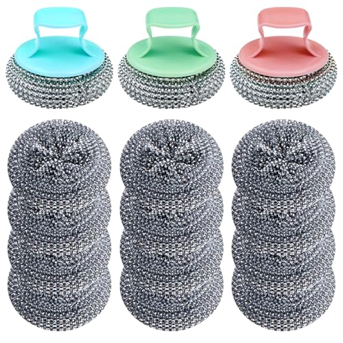 PIWOSGOL 15 Stück Stahlschwamm Topfreiniger mit 3 Griffen, Topfreiniger Edelstahl Drahtwaschl,Topfreiniger Stainless Steel Sponges,Stahlwolle,Spülschwamm für Reinigen Von Geschirr,Pfannen,SpüLen Usw PIWOSGOL 15 Stück Stahlschwamm Topfreiniger mit 3 Griffen, Topfreiniger Edelstahl Drahtwaschl,Topfreiniger Stainless Steel Sponges,Stahlwolle,Spülschwamm für Reinigen Von Geschirr,Pfannen,SpüLen Usw von PIWOSGOL