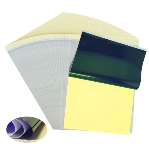 PIXESTT 50 Stück Stencil Papier, A4 Tattoo Transferpapier Werden für Die Tätowierungspraxis Verwendet, Der 4-schichtige Tattoo Papier Kann Eine Vielzahl von Mustern für Die Übertragung von Transfer Z von PIXESTT