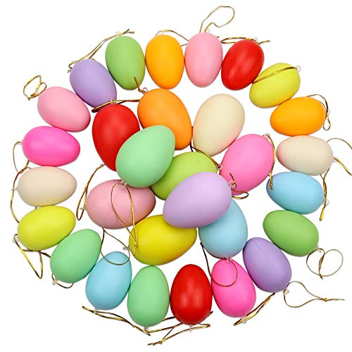 Ostern hängende Eier - Bunte Plastik-Ostereier, dekorative Osterbaum-hängende Verzierungen für Haupt-Osterfeierdekor (A) von PIXHOTUL