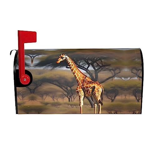 Briefkastenabdeckung, Motiv: Afrika-Giraffe, majestätischer Baum, magnetisch, Größe 45,7 x 53,3 cm, für den Außenbereich, Garten, Briefkasten-Dekorationen von PIXOLE