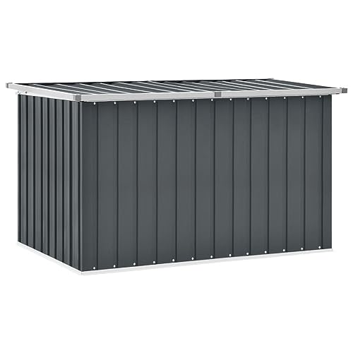 PIXZSSI 149x99x93 cm Grau Gartenbox Verzinkter Stahl Stilvollen Aufbewahrungsbox Dekorieren Innenraum Geräumige Auflagenbox Aufbewahrung von Decken Spielzeug Anderen Gegenständen von PIXZSSI