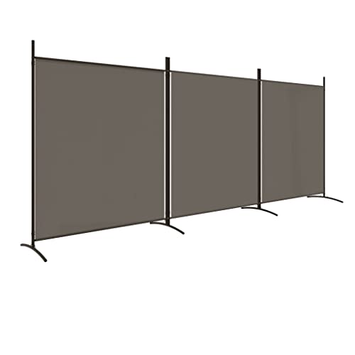 PIXZSSI 3-TLG. Raumteiler Indoor Anthrazit 525x180 cm Stoff Klappdesign Multifunktional Trennwand Wohnzimmer Paravent Dekorative Sichtschutz Schlafzimmer Hintergrundwand Privaten Ankleidebereich von PIXZSSI