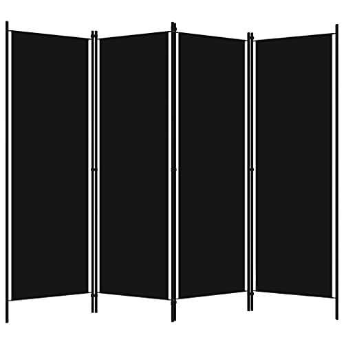 PIXZSSI 4-TLG. Raumteiler Indoor Schwarz 200x180 cm Freistehender Praktischer Multifunktional Trennwand Wohnzimmer Klappdesign Paravent Platz zu Sparen Dekorative Sichtschutz Schlafzimme von PIXZSSI