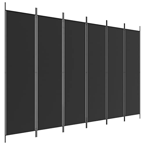 PIXZSSI 6-TLG. Raumteiler Indoor Schwarz 300x200 cm Stoff Klappdesign Multifunktional Trennwand Wohnzimmer Paravent Dekorative Sichtschutz Schlafzimmer Hintergrundwand Privaten Ankleidebereich von PIXZSSI